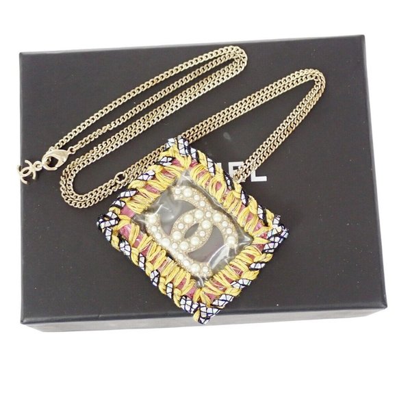 CHANEL CC Logo Chain Necklace Imitation Pearl Gold France Accessory - Picture 14 of 14